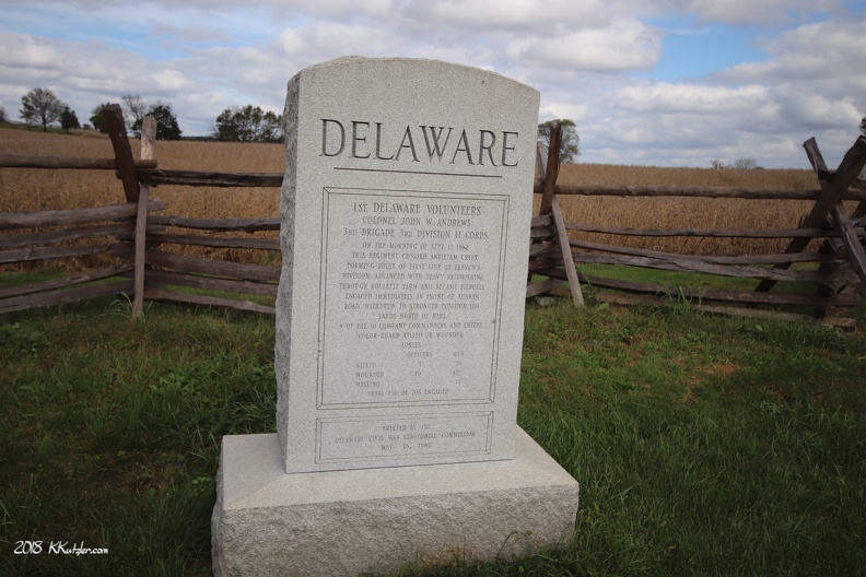 1st Delaware Volunteer Infantry Regiment Monument
Richardson Avenue
Antietam National Battlefield
October 09 2018 20181009_1445.JPG